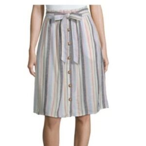 a.n.a Blue and Gray A-Line Knee-Length Skirt